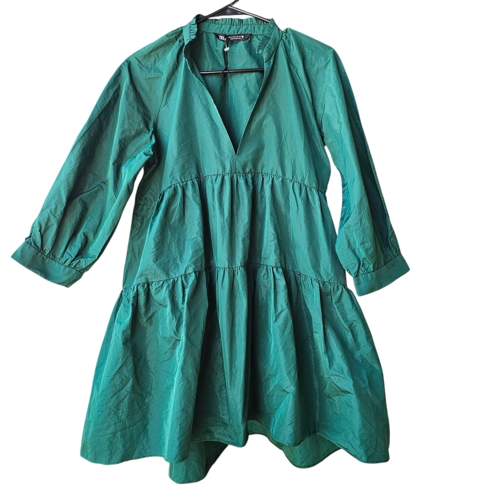 Zara Emerald Long Sleeve Dress - Picture 3 of 8